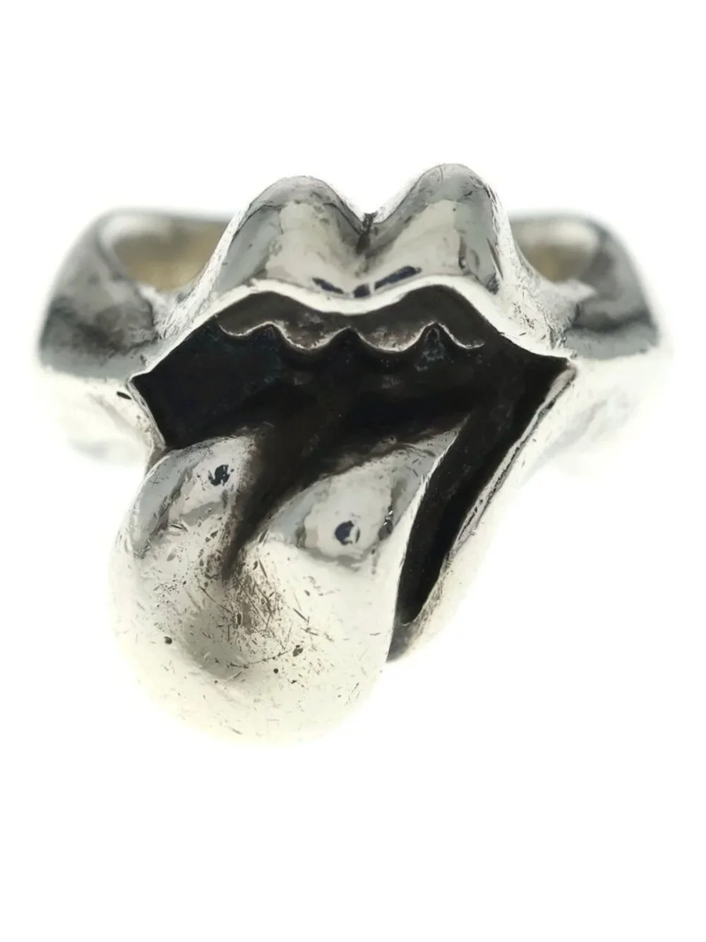 Chrome Hearts Lip Tongue Md Lip and Tan Ring Silver